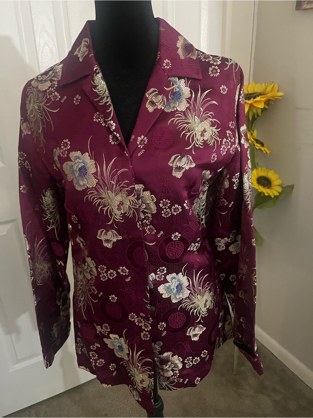 Vintage Chinese Floral Blazer/Shirt